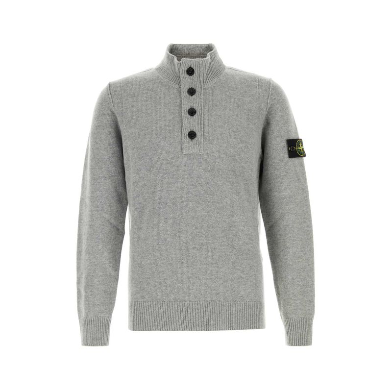 Stone Island Men Grey Wool Blend Sweater